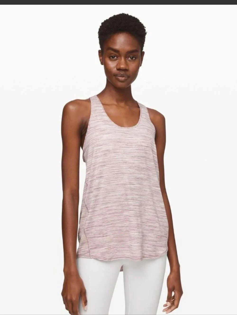 Lululemon Essential Tank Pleated Seriously Light Luon Space Dye Camo Misty Mauve